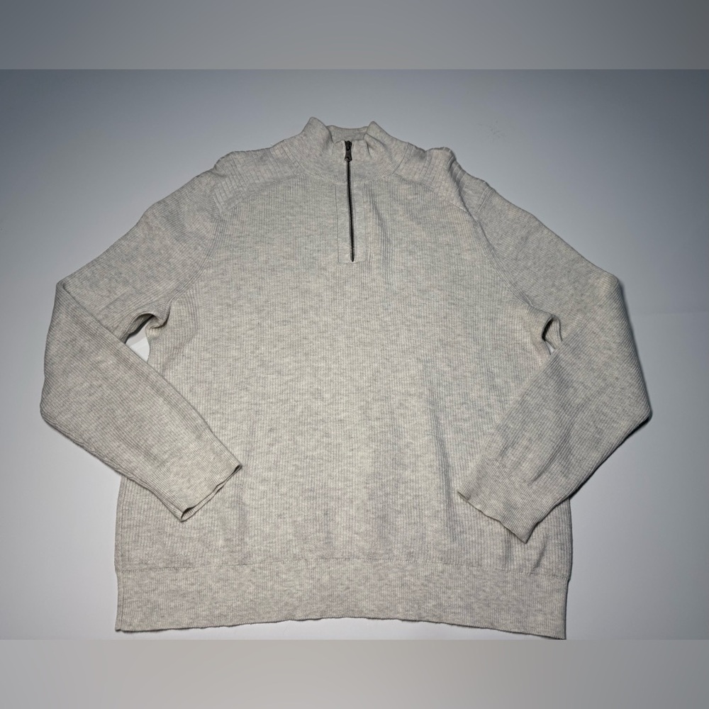 Express Men’s Cream Quarter Zip Sweater, Sz XL, 100% Cotton